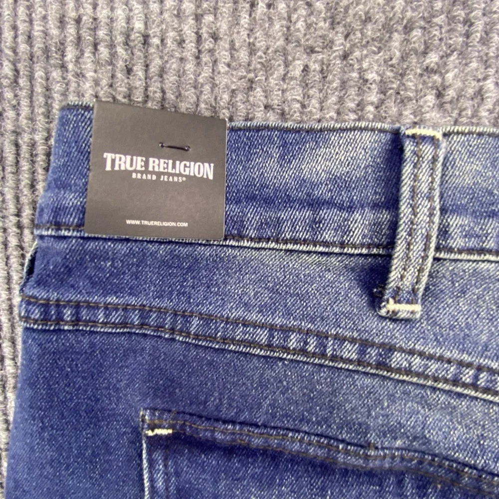 True Religion Geno Slim Flap Jeans Mens 44 Blue Medium Toasted Cinnamon Wash Y2K